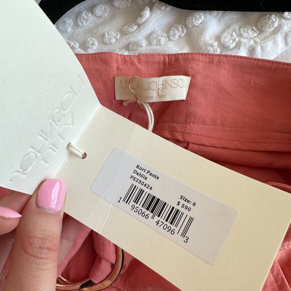 NWT Ulla Johnson Kori Pants Wide Leg High Waist Center Pleat Size 6 in Dahlia - Picture 4 of 10